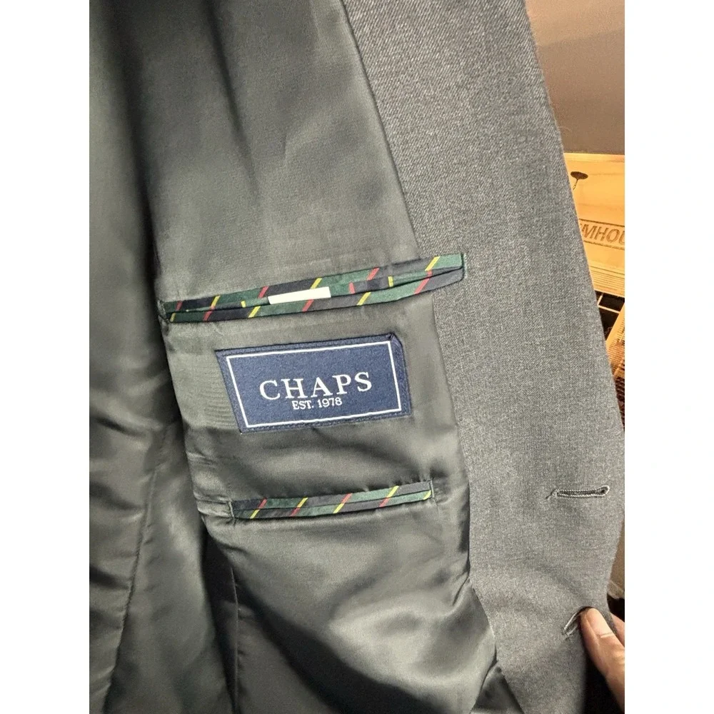 Chaps Mens 48L Sport Coat‎ Navy Blue 2 Button Jacket Office Preppy NWOT